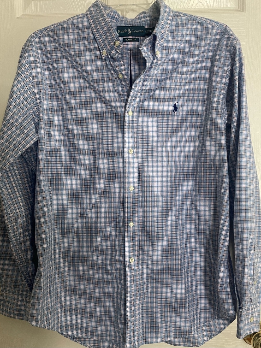 Ralph Lauren Light Blue , White and Pink Plaid Button-Down Shirt XL